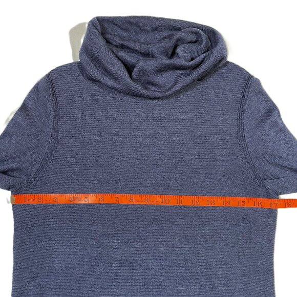 Adrienne Vittadini Cowl Neck Tunic Sweater Navy Heather Lightweight Size M - Picture 8 of 16